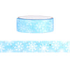 100 Acre Wood in Winter Snowflake washi (15mm + silver foil)