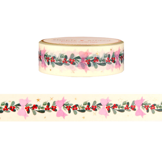 Sweet Gingerbread Garland washi (15mm + light gold foil)