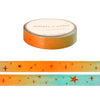 Showgirl Orange Mint Starry washi OOPS (10mm + orange sparkle holographic foil)