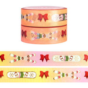 Alpine Blush Snow Sports washi set of 2 (15mm + light gold foil)