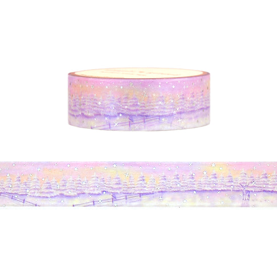 Winter Morning Landscape washi (15mm + silver foil)