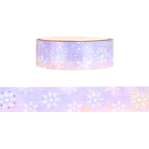 Winter Morning Snowflakes washi (15mm + silver foil)