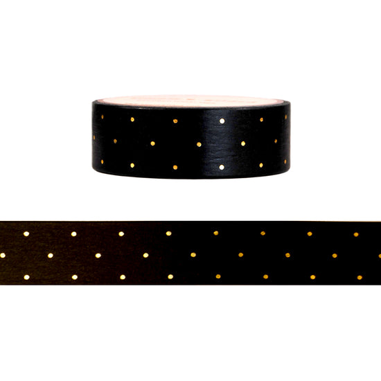 B/W Micro Dot washi (15mm + light gold foil) (you pick)