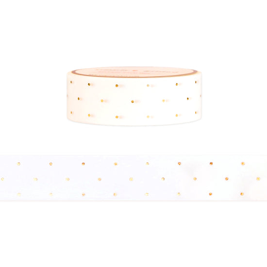 B/W Micro Dot washi (15mm + light gold foil) (you pick)