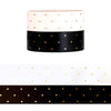 B/W Micro Dot washi (15mm + light gold foil) (you pick)