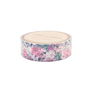 Sweetwater Floral Ribbon Bow Washi (15mm + silver foil) (Item of the Week)