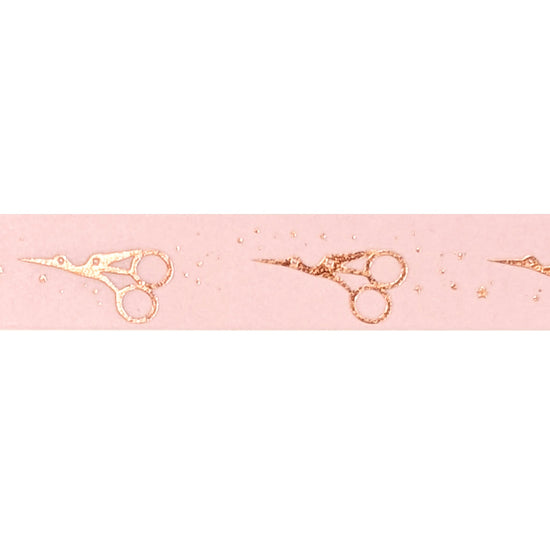 Crane Scissors Washi (15mm + rose gold foil) (Item of the Week) - OOPS