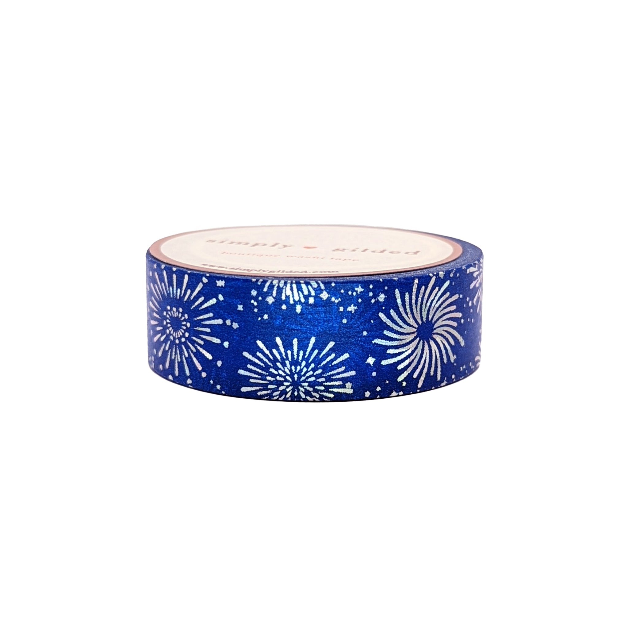 Blue and Yellow with Foil Fireworks Washi Tape