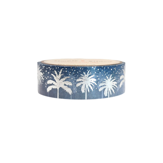 Night Sky Palms washi  (15mm + silver foil) (Item of the Week)