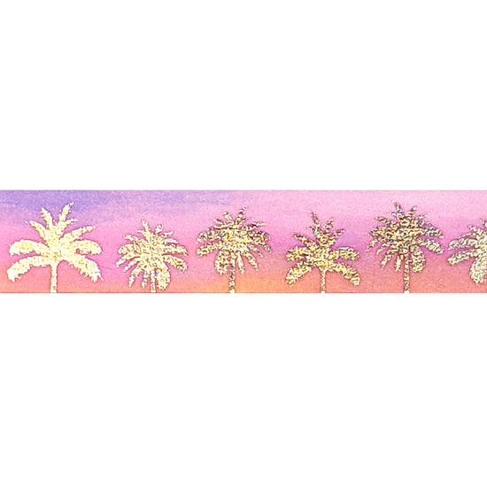 Sunset Palms washi (15mm + light gold holographic foil) (Item of the Week)
