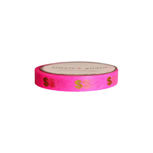 Pink Glitter Washi Keychain (rose gold hardware)