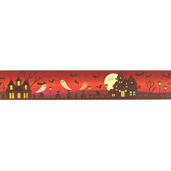 Haunted House Fall washi (15mm + light gold holographic foil)