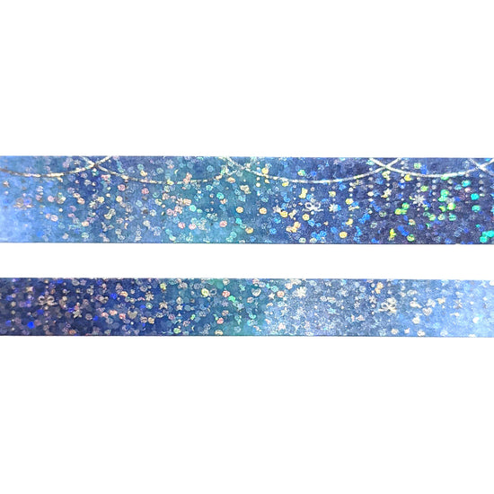 Mermaid Twinkle Garland washi set (15/10mm + silver holographic bubble foil / bubble overlay)