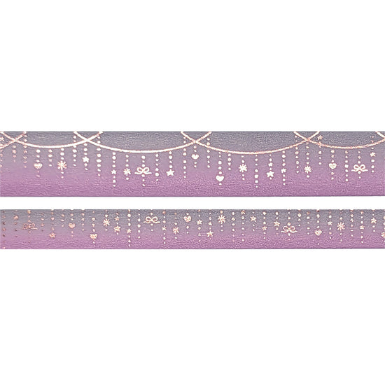 Mystere Twinkle Garland washi set (15/10mm + rose gold foil)