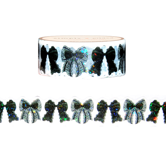 Midnight Hollow Diecut Bows washi (18mm + shattered glass overlay)