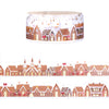 Sweet Gingerbread Homes Diecut washi (20mm + light gold foil)