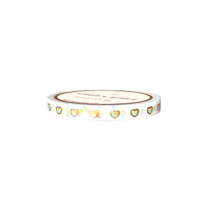 Love is Love Rainbow Hearts washi (5mm + light gold foil / iridescent overlay) (Item of the Week)