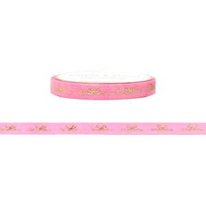 Pink Chinoiserie Ribbon washi (6mm + light gold foil)