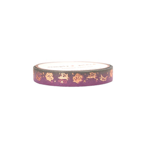 Fall-ow Me Leaves washi (7.5mm + rose gold foil)