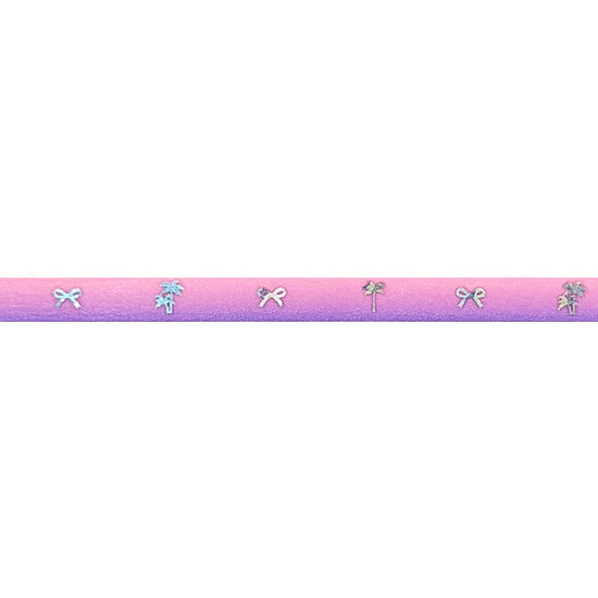 Neon Purple Pink Palm & Bow washi (7.5mm + silver holographic sparkler foil)(Item of the Week)