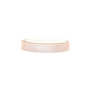 Chic Pink Palm & Bow Tone-on-tone washi (7.5mm + pearl pink foil)(Item of the Week)