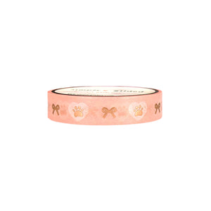 Puppy Love Paw & Bow washi (10mm + rose gold foil)