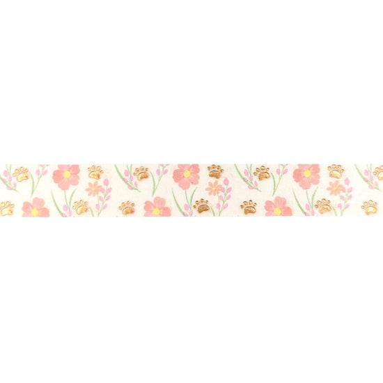 Puppy Love Flower & Paw washi (10mm + rose gold foil)(Item of the Week)