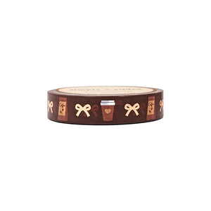 Dark Roast Bow washi (10mm + rose gold foil)