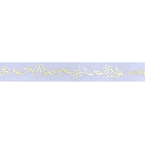 Butterfly Meadow Purple Floral washi (10mm + light gold foil) - Restock