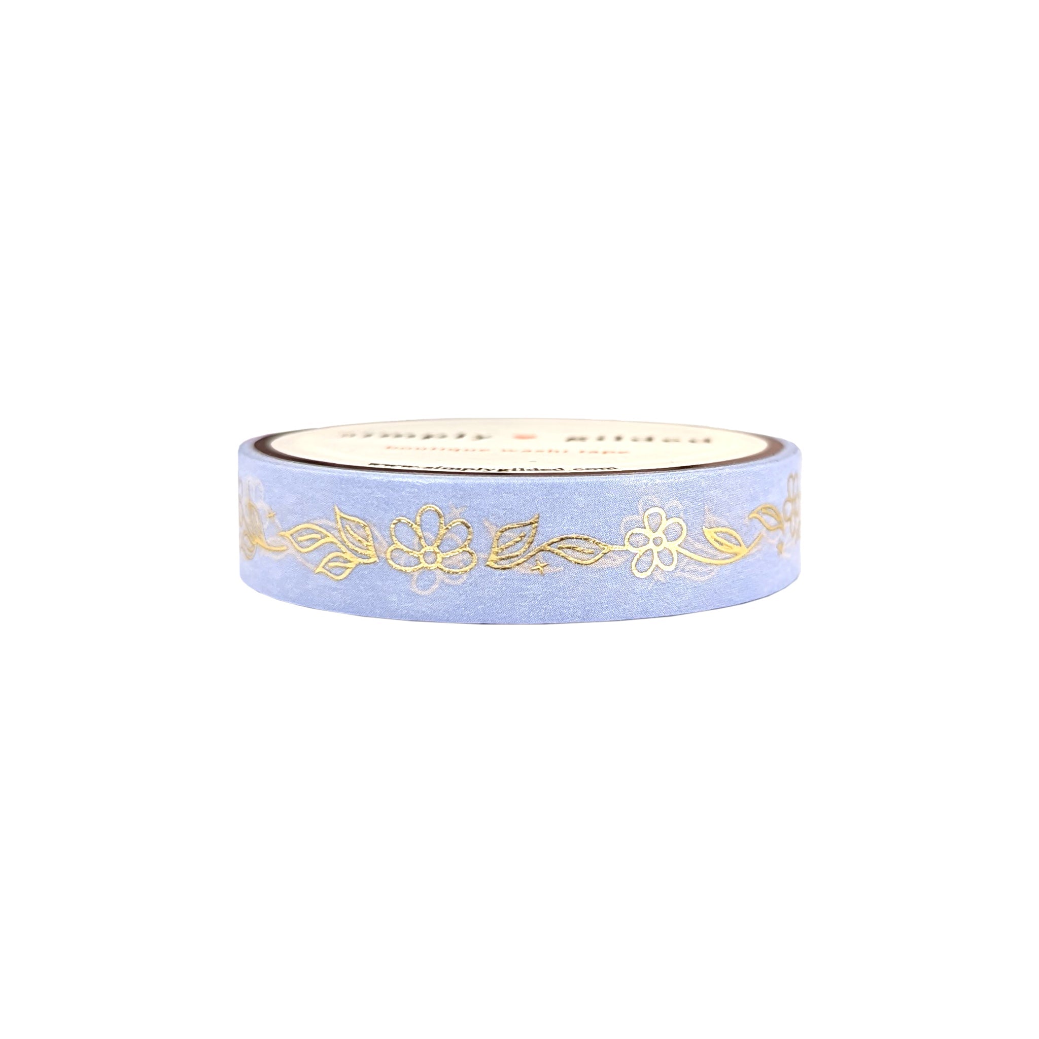 Butterfly Meadow Purple Floral washi (10mm + light gold foil