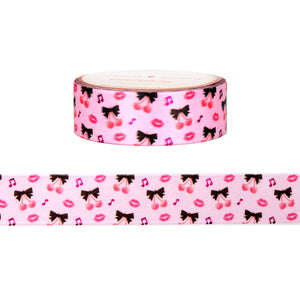 Short and Sweet Pattern washi (15mm + pink foil)