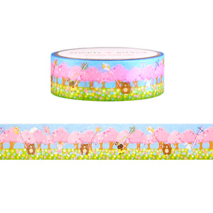 Sakura Kite Festival Landscape washi (15mm + light pink foil)