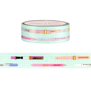 Pen Lover washi (15mm + light gold foil)