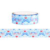 Daisies and Denim Pattern washi (15mm + silver foil)