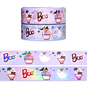 Spooky Sorbet Sweet Treats set of 2 washi (15mm + holographic black foil)