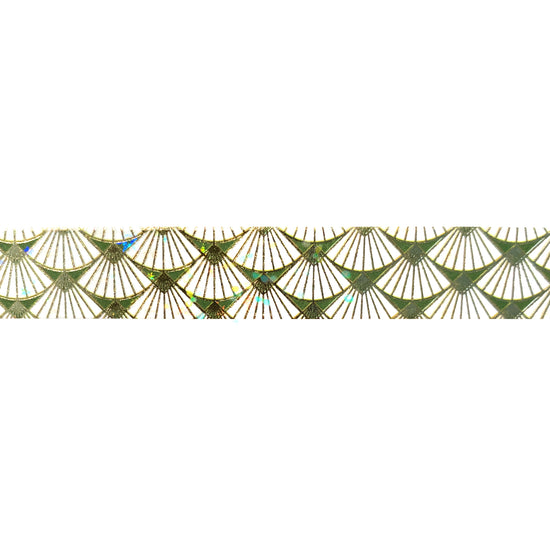 Ornamental Green washi (15mm + light gold foil / star overlay)