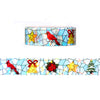 Christmas Stained Glass Icons washi (15mm + shattered glass iridescent overlay)