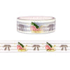 White Christmas Sleigh washi (15mm + light gold foil)