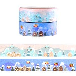 Ski Lodge washi (15mm + light gold foil) (you pick)