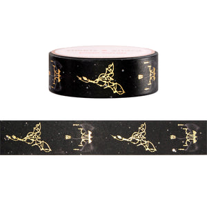 Dragon Tales Starry Dragons washi (15mm + light gold foil)