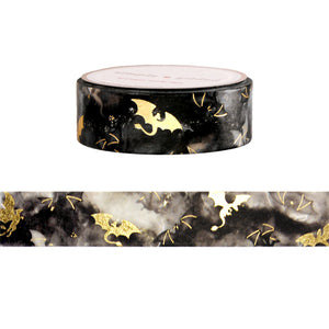 Dragon Tales Dragon Pattern washi (15mm + light gold foil) - Restock