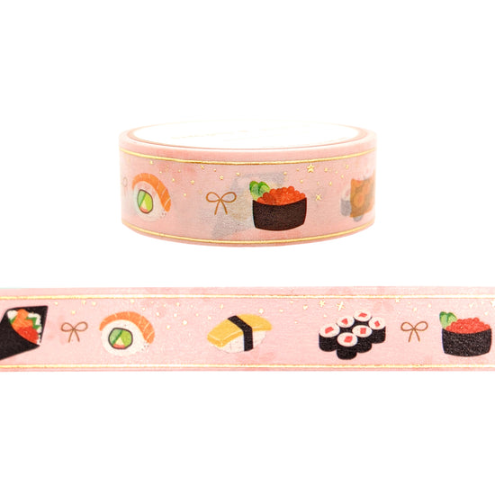 Pink Sushi Washi (15mm + light gold foil) - Restock