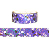 Halloween Confetti Glitter Purple washi (15mm + silver holographic / bubble iridescent overlay)