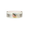 White Christmas Sleigh washi (15mm + light gold foil)