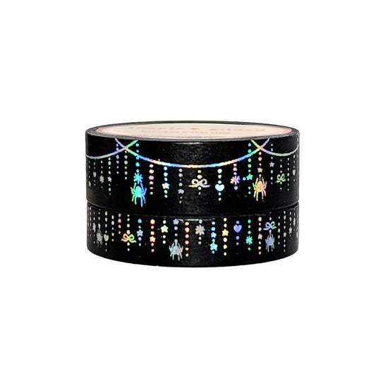 Halloween Twinkle Garland washi set (15/10mm + silver holographic foil)