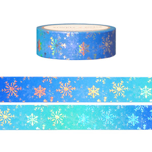 Ice Kingdom Frozen Snowflake washi (15mm + silver holographic foil)