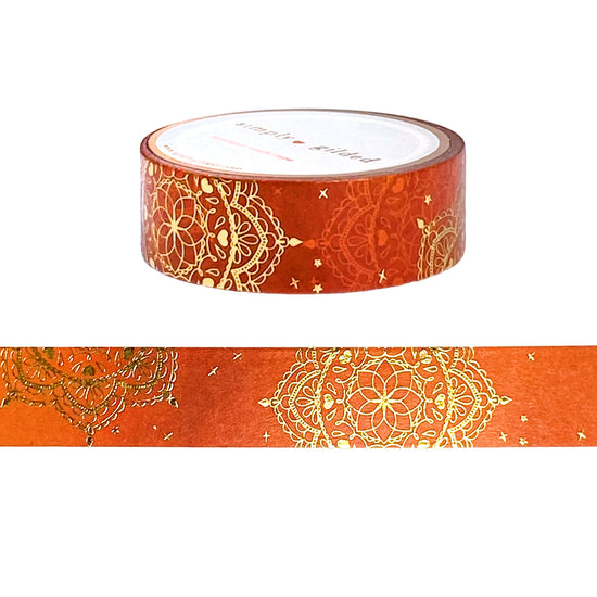 Fall Splendor Mandala washi (15mm + light gold foil)