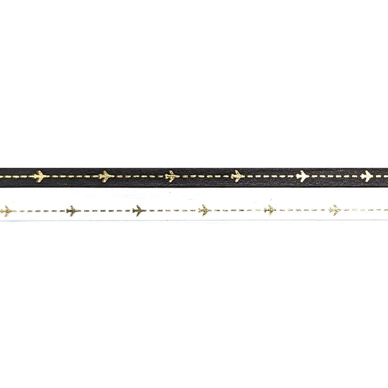 Black / White Airplane washi set of 2 (5mm + light gold foil)