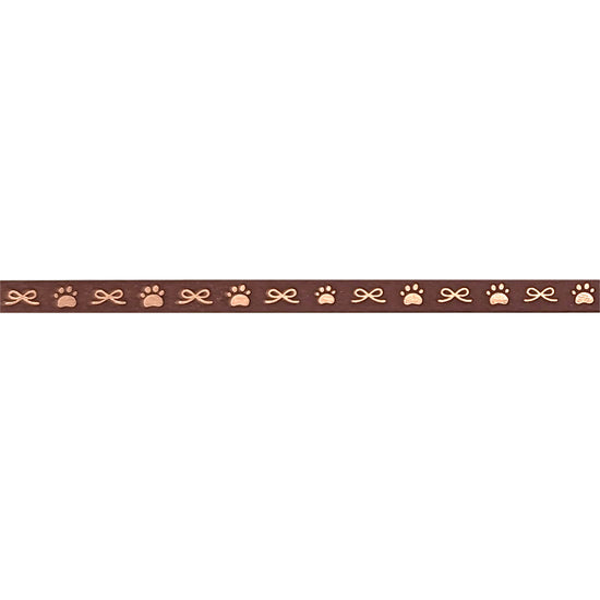 Chocolate Paws & Bows washi (5mm + rose gold foil)