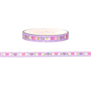 Valentine's Bae Bead Bracelet washi (6mm + light gold foil / bubble iridescent overlay)